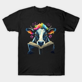 Cow Reads Book T-Shirt